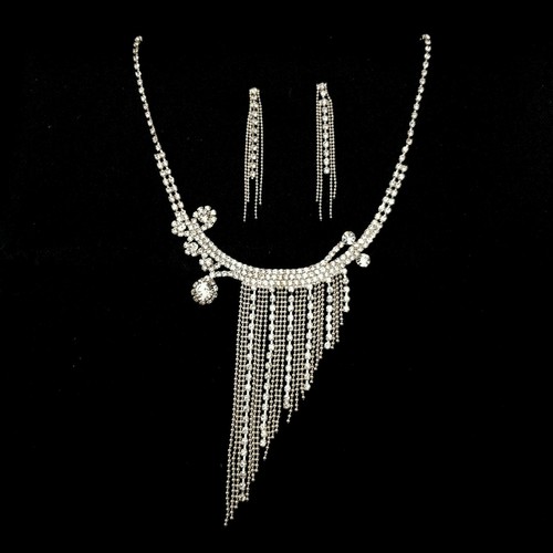 Set De Bijoux Mariée IKITA Paris - Collier & Boucles D'Oreilles Tissu Blanc - Neuf Avec Étiquettes