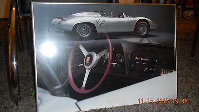 Rare Nielsen framed 1961-64 Porsche 718 W-RS Spyder Art Poster Print, 20X14.5