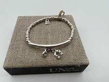 NEW Uno de 50 RIDING Silver Plated Stretch Bracelet Horseshoe Size Large