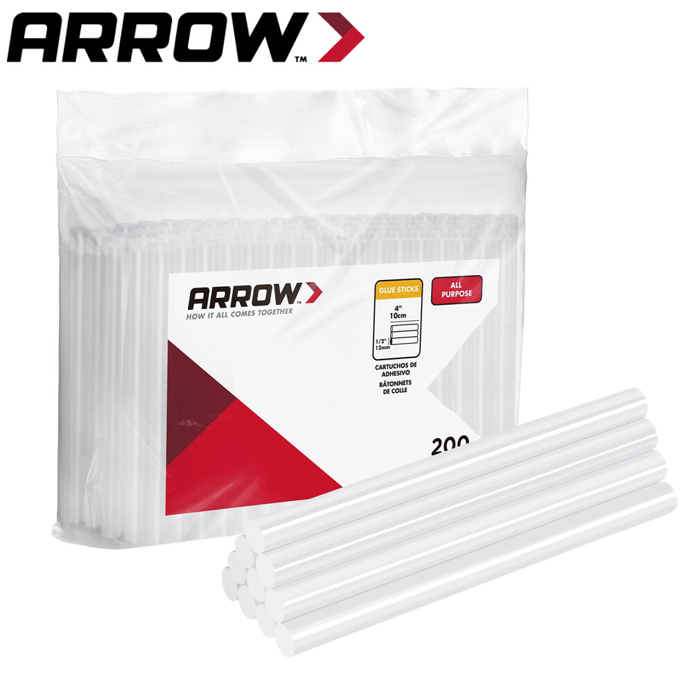 Arrow 200PC Hot Glue Sticks 4"x5/16" Clear Glue Gun Sticks Hot Melt for Glue Gun
