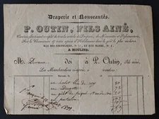 Invoice MOULINS 1833 drapery OUTIN rue des Coutellier illustrated 61