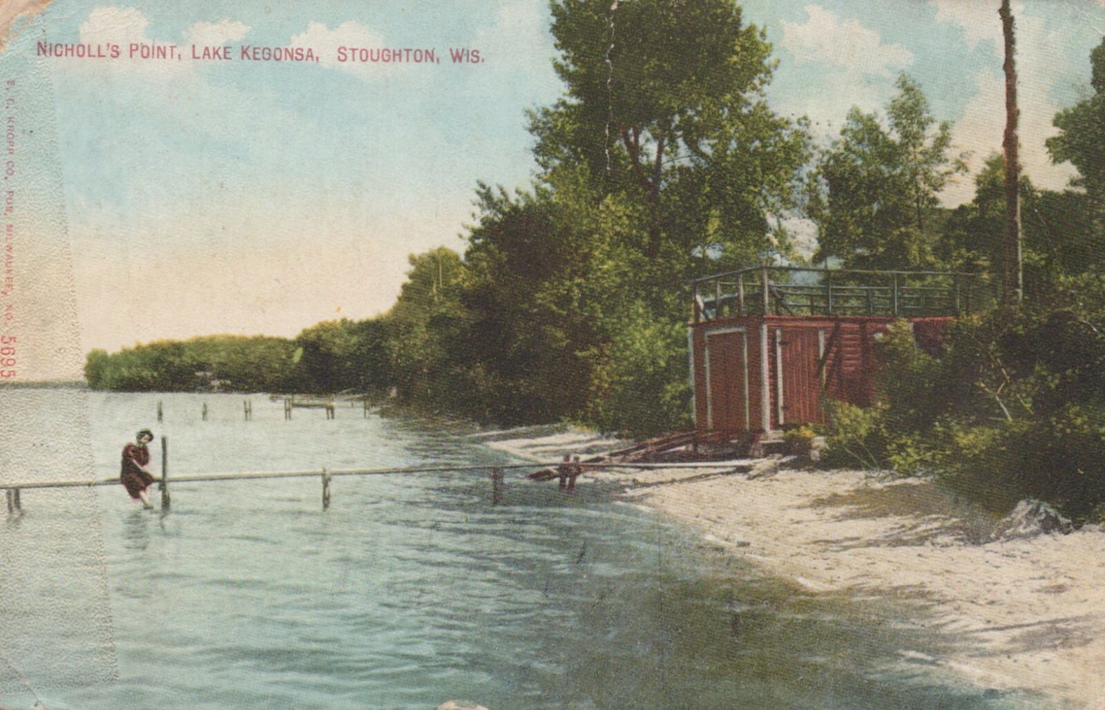 Nicholl's Point, Lake Kegonsa Stoughton, Wisconsin posted litho eBay