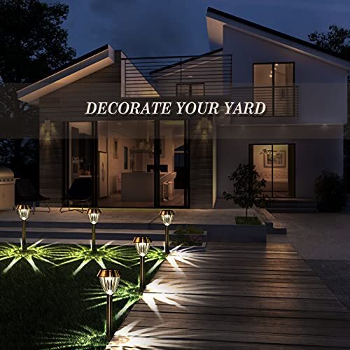 Solar Pathway Lights Outdoor Waterproof 6 Pack Solar Powered Garden Lights Brigh - Picture 7 of 7