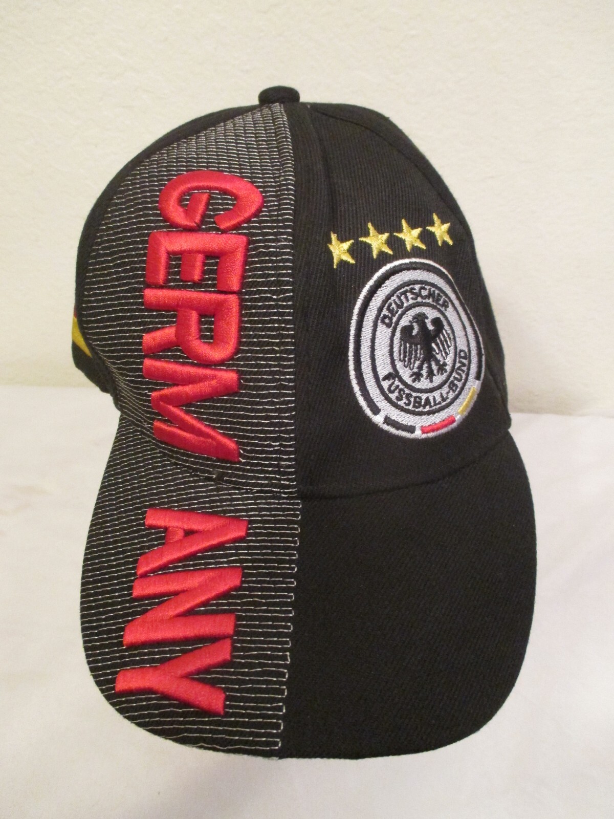Germany National Team Embroidered Black Baseball Cap Soccer Fan Hat-image
