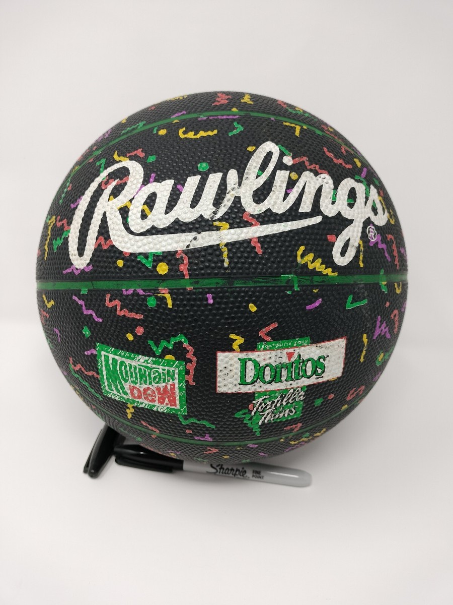 Vintage 90s Rawlings Mountain Dew Doritos Advertising Basketball Used Condition