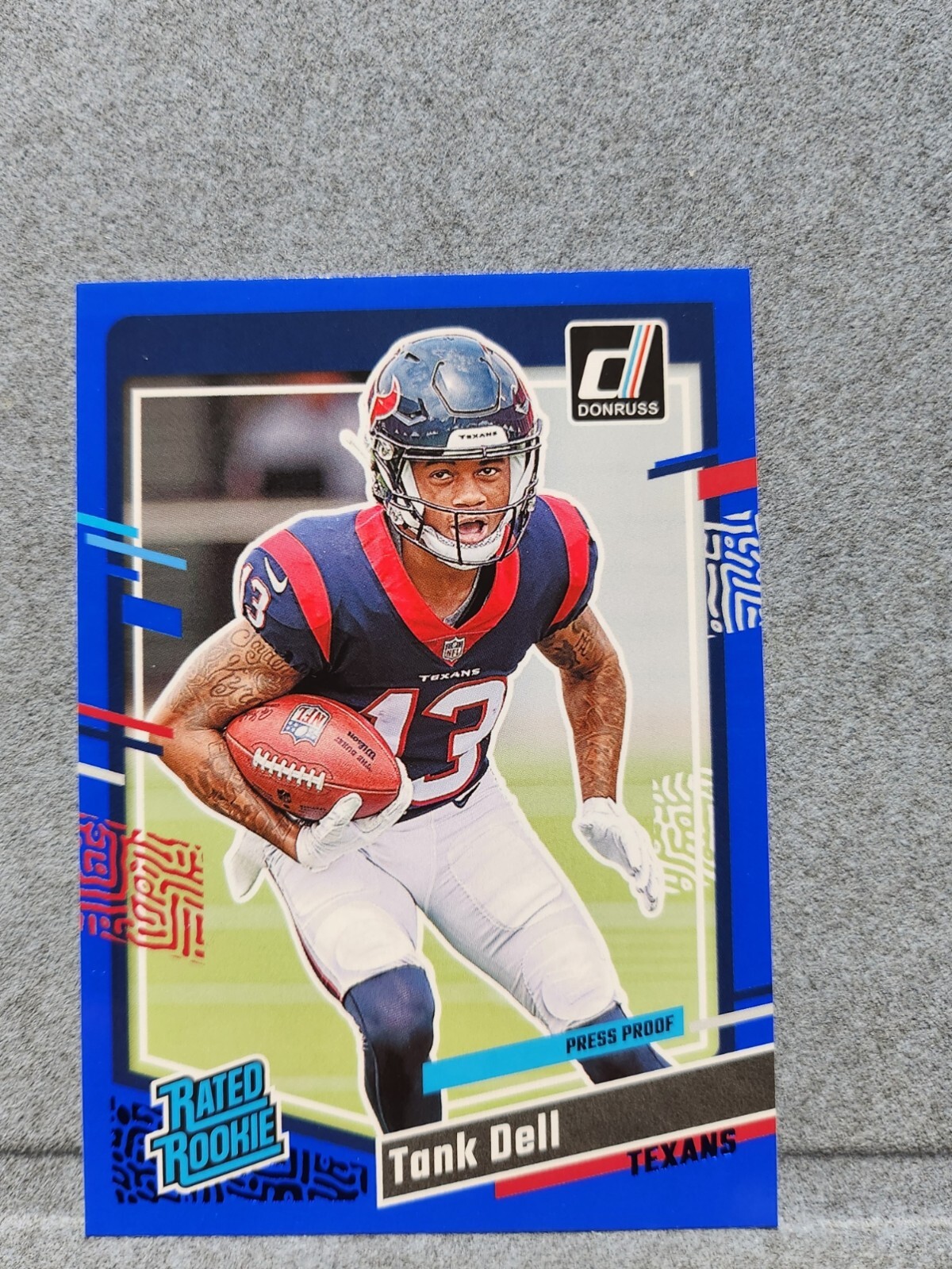 2023 Donruss Football Blue Press Proof Rated Rookie Tank Dell #341 Texans