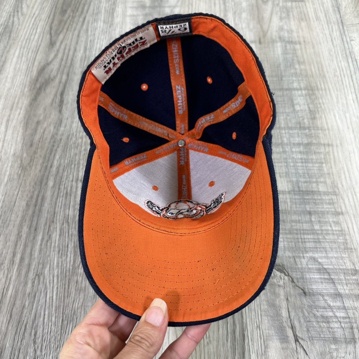 Syracuse Otto Orange Baseball Hat 6 7/8 Mens Blue Fitted Zephyr 35