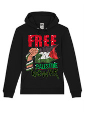 FELPA CON CAPPUCCIO E MARSUPIO STAMPA SU DAVANTI Palestina libera for peace