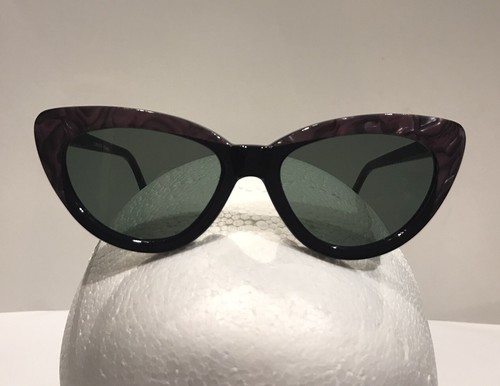 Sunglasses Women Cat Eye Black/Purple Multi Design Sunvista Taiwan 143mm X 45mm - Picture 2 of 8