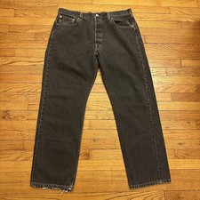 Vintage Levi’s 501 Faded Black Denim Jeans Size 38x30 Made In USA Grunge