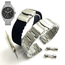 Pack of 2 Steel Bracelet & Silicone Replacement Watch Band Bulova 96B258 C869159