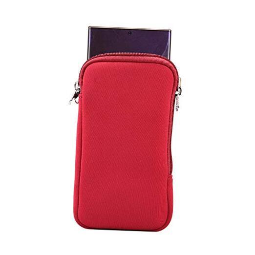 Neoprene Phone Sleeve Case Zipper Cell Phone Pouch For Samsung Galaxy Large Red