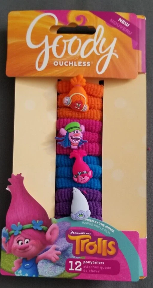 Trolls Hair Extension Clips Ponytailers 12pk Sticker New Gift Lot of 3 Accessory - Image 4 of 4