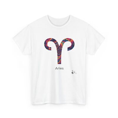 Psychedelic Aries Star Constellation Zodiac Symbol for White T-Shirt Design