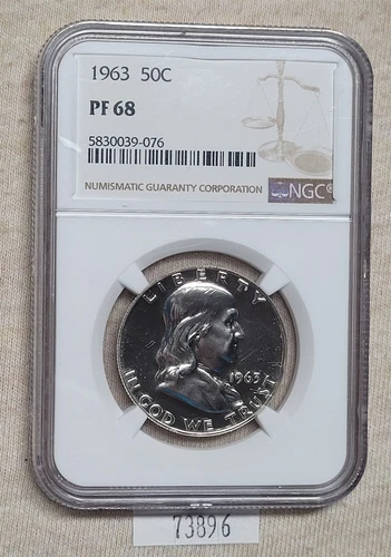 WPCoins ~ 1963 PCGS Proof PF68 Franklin 50 Cent Half Dollar