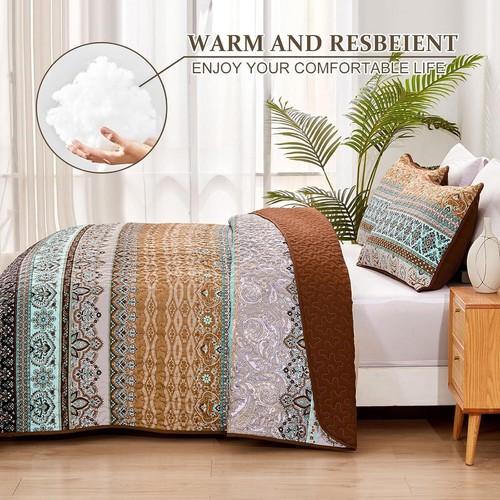 WONGSBEDDING Boho Bohemian Queen King Bedding Quilt Set,Bedspread for All Season - Picture 43 of 141