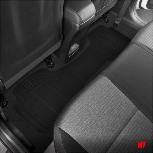 Clear Car Floor Mats Metallic Finish Non-Slip Rubber Backing Floor Mats - Full Set Black Floor Mats For SUV