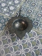 Vintage Silverplate Leaf Shaped Tea Strainer Maple Leaf Engraved Curved Handle