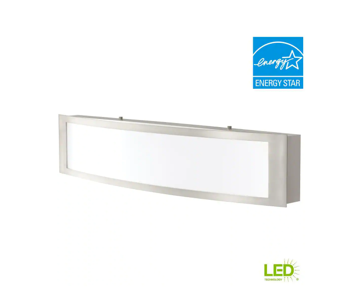 Hampton Bay Woodbury 24.5 in. Brushed Nickel Linear LED Vanity Light