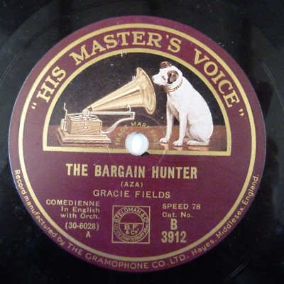 78rpm GRACIE FIELDS the bargain hunter / oh sailor behave, HMV B 3912