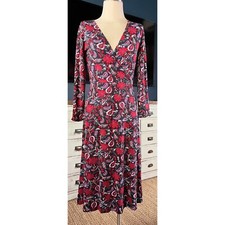 NWT New 150 Draper James Faux Wrap Paisley Floral Midi Long Dress XS