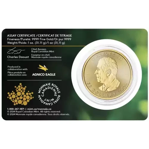 2024 1 oz Maple Leaf .9999 Gold Coin BU - Royal Canadian Mint - Image 4 of 4