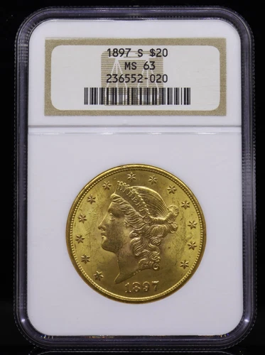 1897-S G$20 Liberty Gold Coin NGC MS63