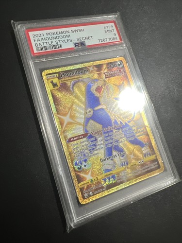 PSA 9 Houndoom Gold 179 163 Pokemon Secret Rare Battle Styles EBay