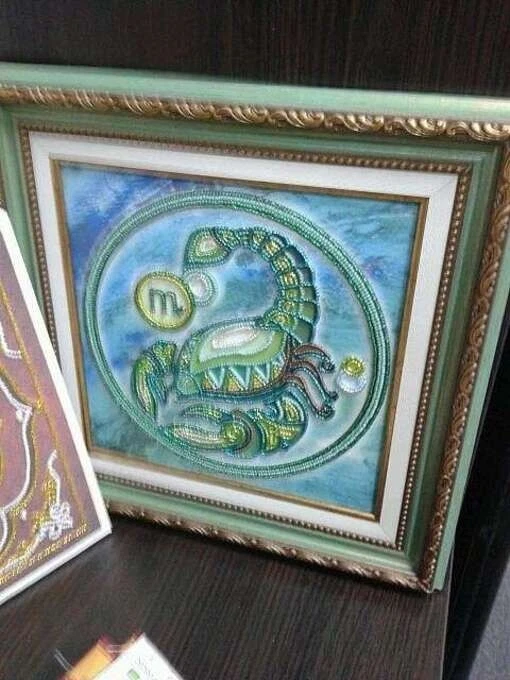 DIY Bead Embroidery Needlepoint Kit "Cancer " Stitching Handmade Beadwork - Image 2 of 4