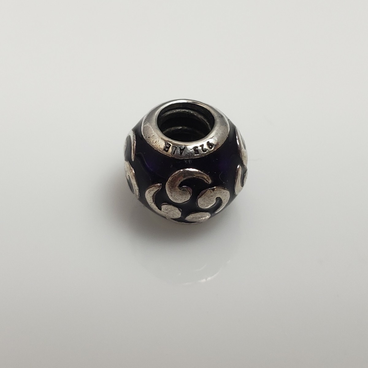 Pandora Sterling Silver Purple Enamel Zen Bead Charm