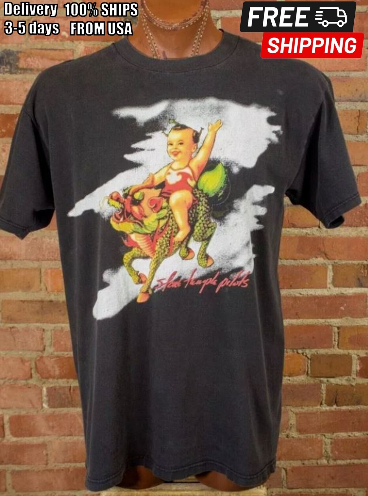 Stone Temple Pilots Concert 1994 Purple Tour Black Unisex Tshirt S-5XL black