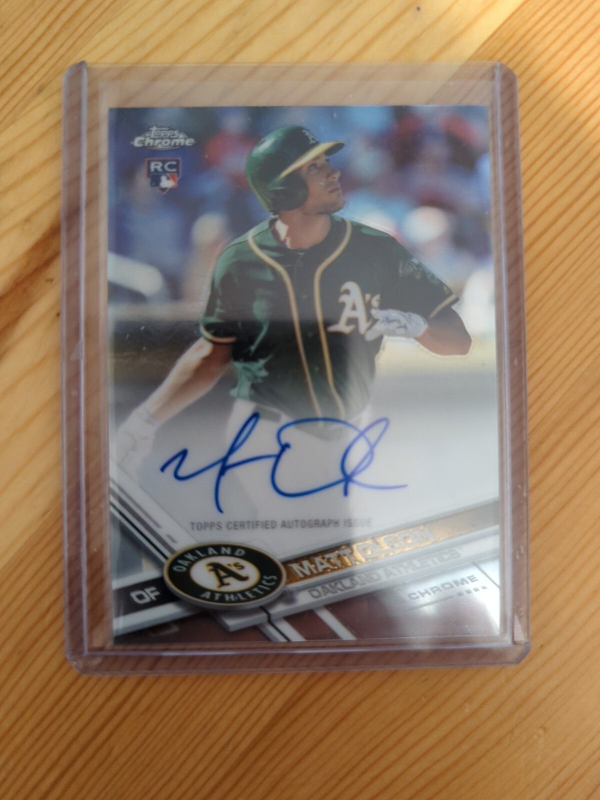 2017 Topps Chrome Rookie Autograph Auto Matt Olson RC # RA-MO A’s Braves
