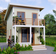 13x23 Feet Small House Design 4x7 Meter  2 Beds 1 Bath Shed Roof (A4 Hard Copy)