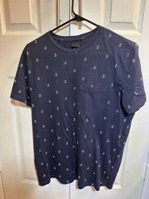 H&M Mens T-Shirt Blue Navy Short Sleeve Crew Neck Size M