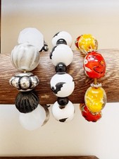 3 PCS Halloween Bracelet Bundle Bat Beaded Stretch Cute Costume Jewelry