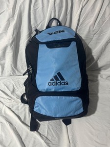 ADIDAS STADIUM 3 SOCCER BACKPACK BAG BLACK and LIGHT BLUE