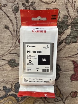 Canon PFI-103BK Black Ink Cartridges Tank Genuine Expired New / Sealed.  Exp.