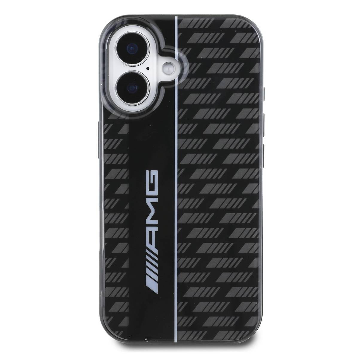 Coque Mercedes AMG iPhone 16 évitez les rayures avec le motif carbone noir