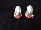 Signed Lawrence Vrba Faux Pearl,Coral And Silver Bracelet And Earrings — photo 4
