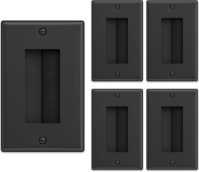 Brush Wall Plate 5 Pack Cable Pass Through Insert For Wires Single Gang Cable
