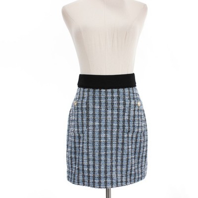 Derek Lam 10 Crosby NWD Pull On Mini Skirt Size XS Blue/Multi Plaid