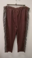 King Size Men's Burgendy/Gray Pants Size 3XL Big