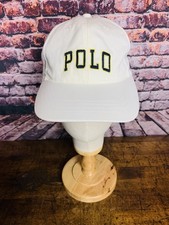 Polo Golf Ralph Lauren Hat Spell Out 6 Panel Strapback White Navy 90s NWT VTG
