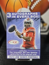 2023 SAGE LOW SERIES Football Blaster Box w/3 AUTO Cards - NEW SEALED