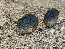 Ray Ban RB3647N 001 40 51022 145 3N Double Bridge Sunglasses Gold White Blue