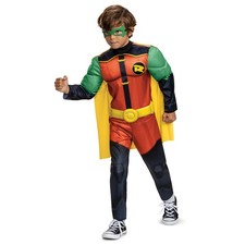 Disguise Batwheels Robin Muscle Costume for Kids, Size 3T-4T, Halloween Outfit