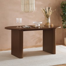 Axel Oval Fluted Dining Table- Black, Walnut &  Oak  Home Dining Room Furniture