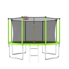 12FT Trampoline for Kids  Adults with Basketball Hoop Safety Enclosure Outdoor