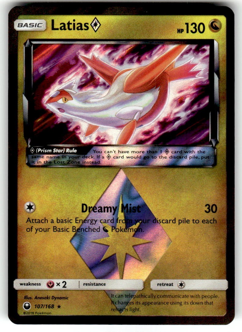 Pokemon Latias Prism Star Prism Rare Holo SM - Celestial Storm 107/168 NM