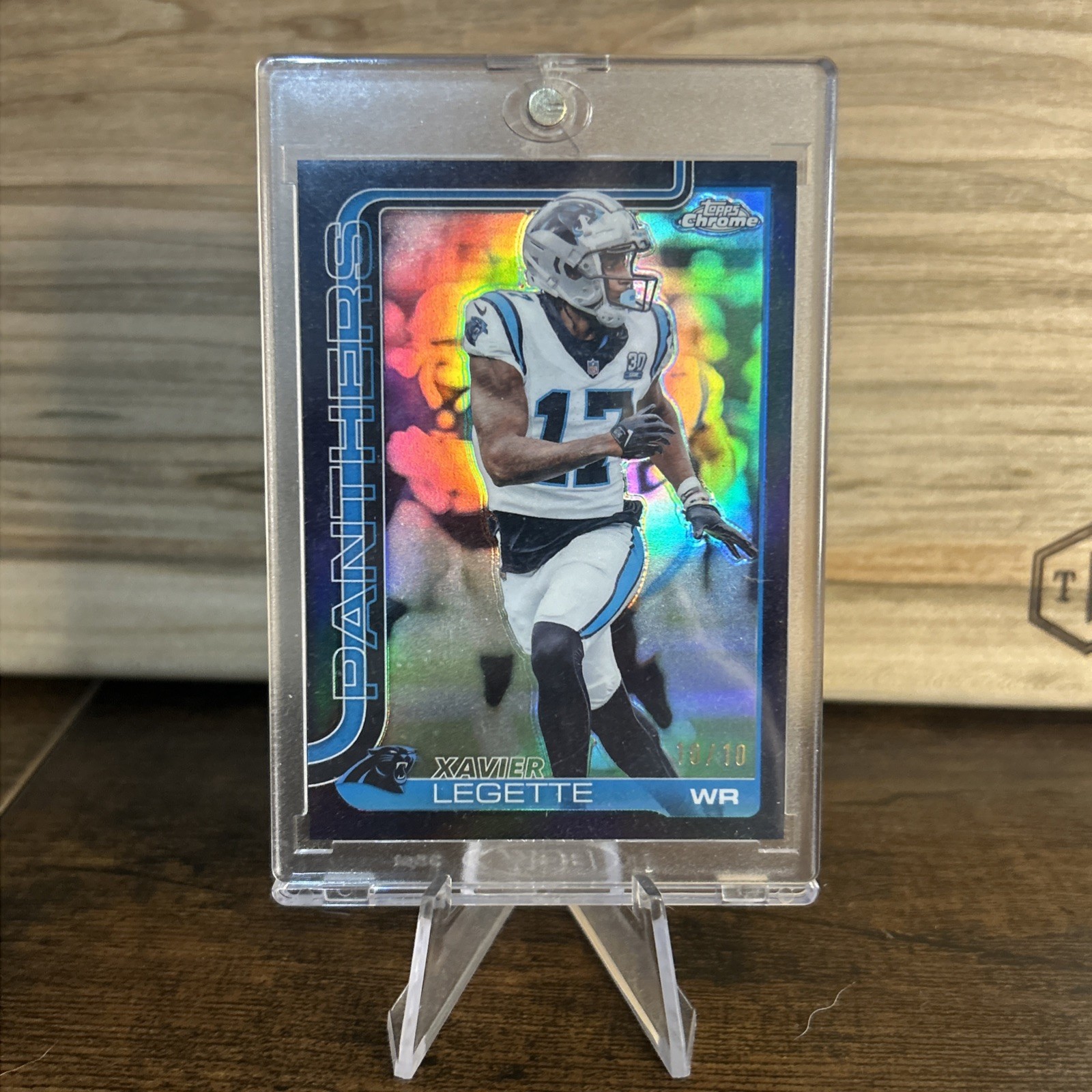 Xavier Legette 2025 Topps Chrome Black Refractor #/10 Bookend #38 Panthers